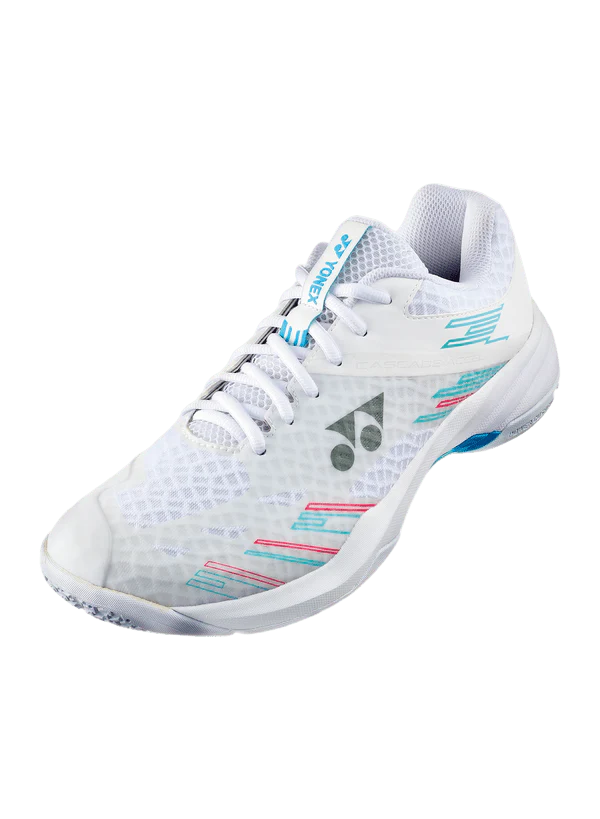 Yonex Badminton Shoe Power Cushion Cascade Accel Wide Unisex (White/Skyblue)
