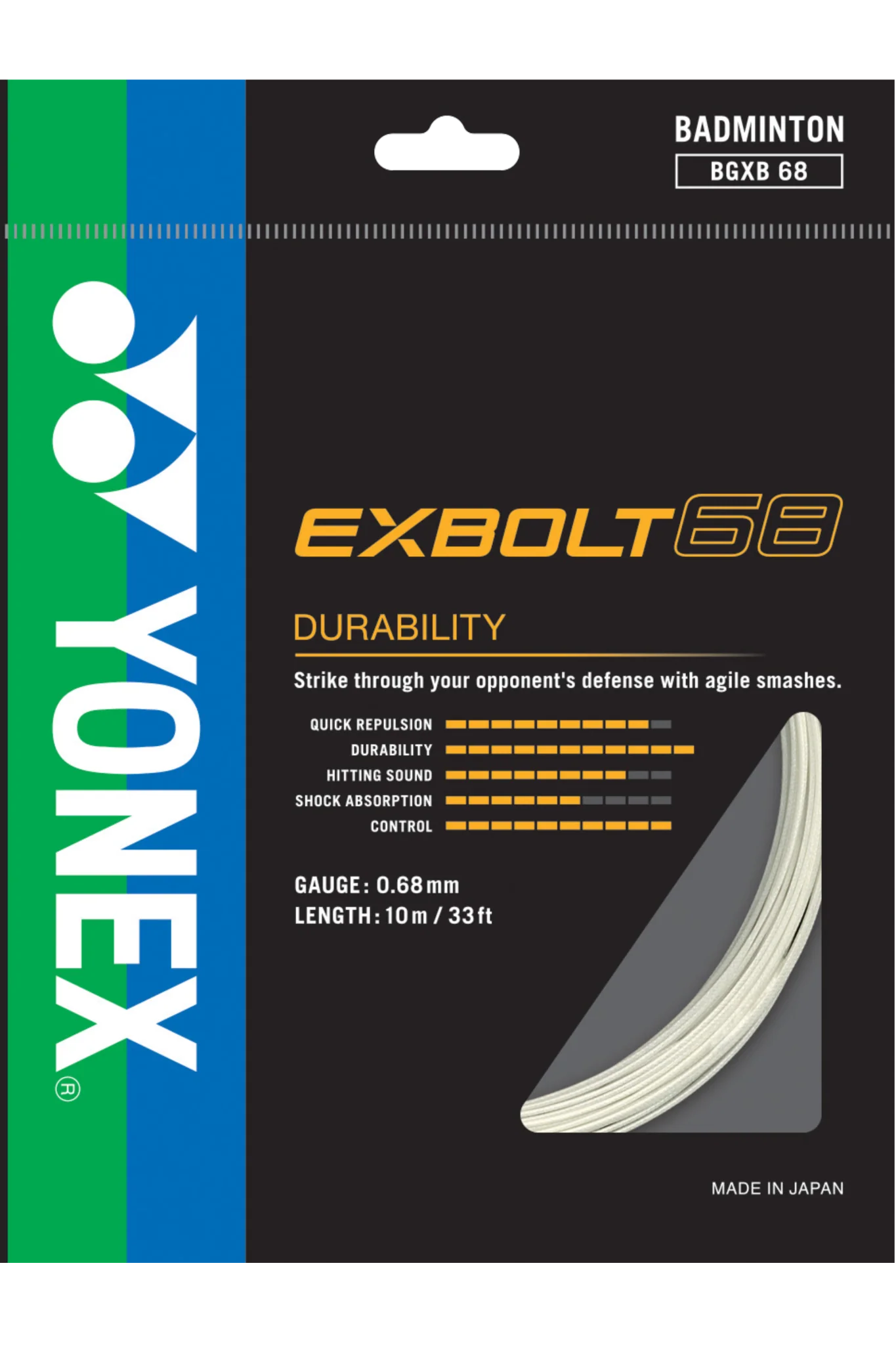 Yonex Badminton String Exbolt 68 - 10m Set & 200m Reel